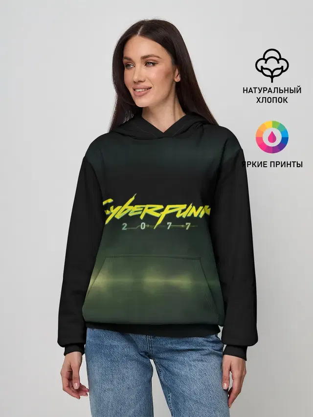 Женское худи с принтом «Cyberpunk 2077»