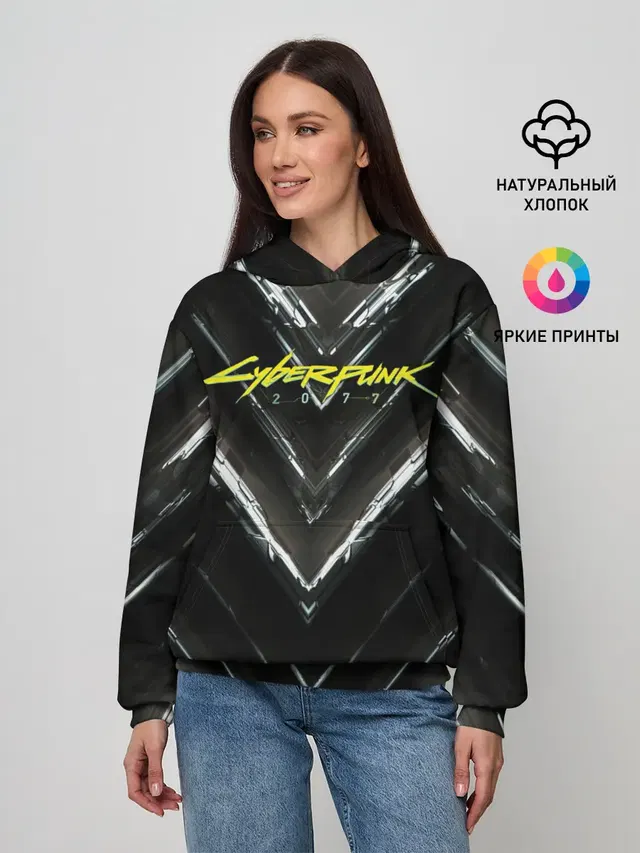 Женское худи с принтом «Cyberpunk 2077»