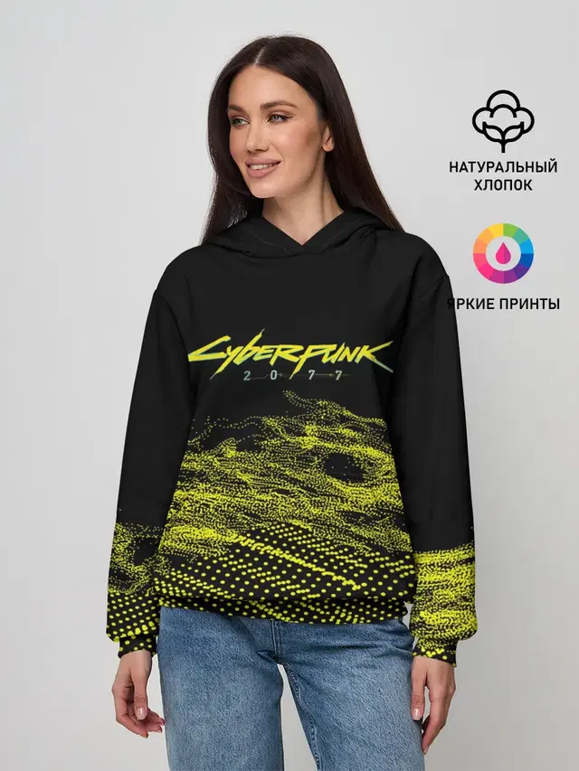 Женское худи с принтом «Cyberpunk 2077»
