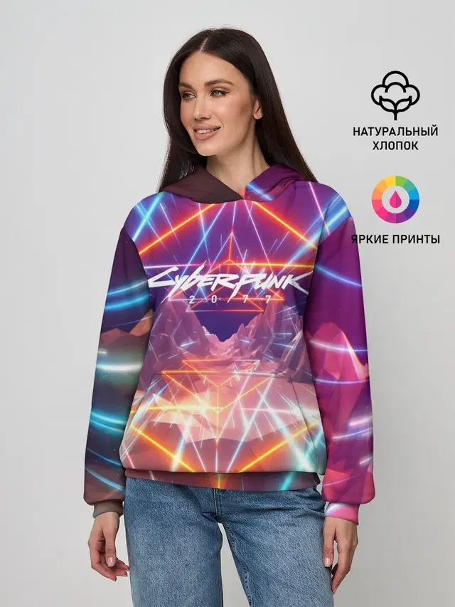 Женское худи с принтом «Cyberpunk 2077»
