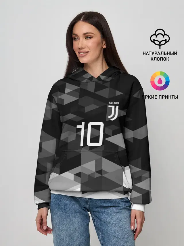 Женское худи с принтом «Ювентус — JUVE 10 DYBALA»