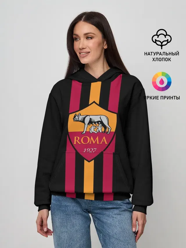 Женское худи с принтом «Roma — FC Roma Lines»