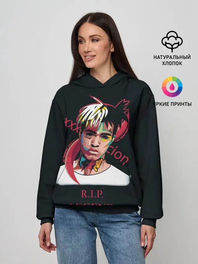 Женское худи с принтом «XXXtentacion — RIP Legend 2»