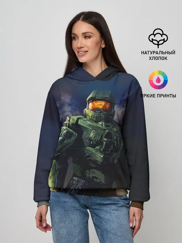 Женское худи с принтом «Halo»
