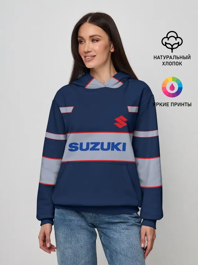 Женское худи с принтом «Suzuki»