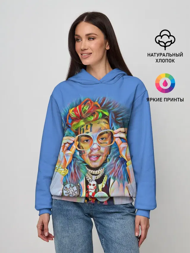 Женское худи с принтом «6IX9INE — 6IX9INE SWAG»