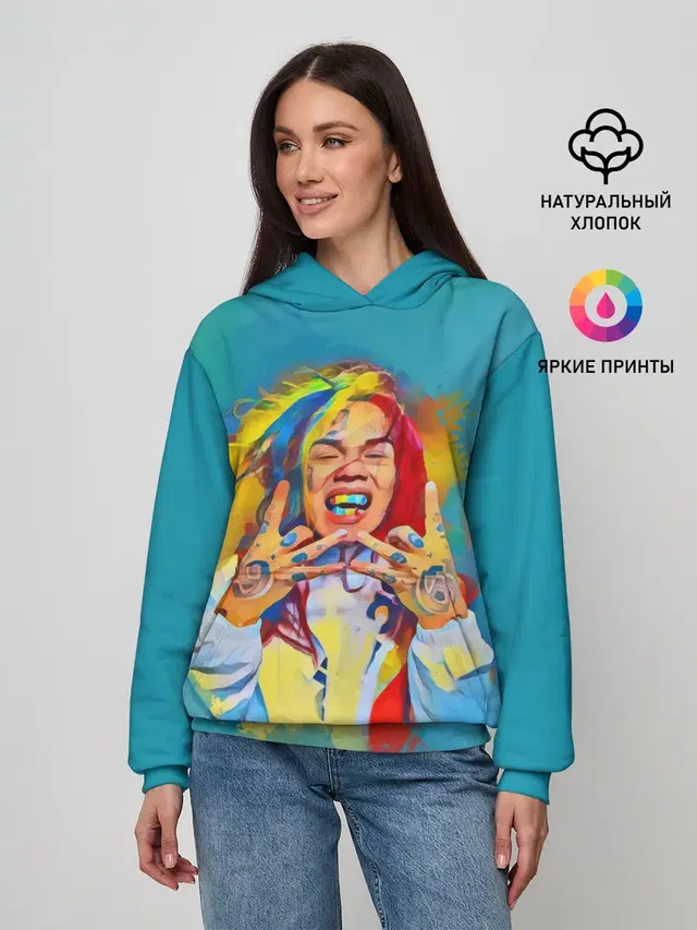Женское худи с принтом «6IX9INE — 6IX9INE PAINTS»
