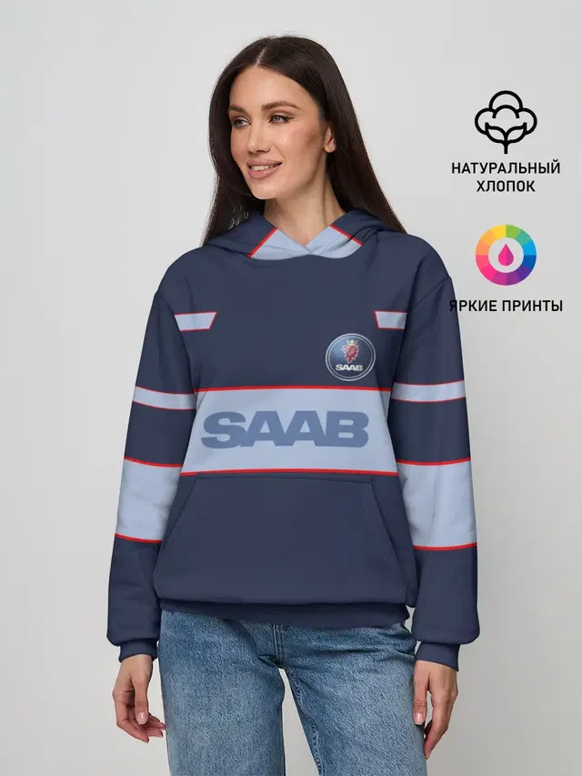 Женское худи с принтом «Saab»