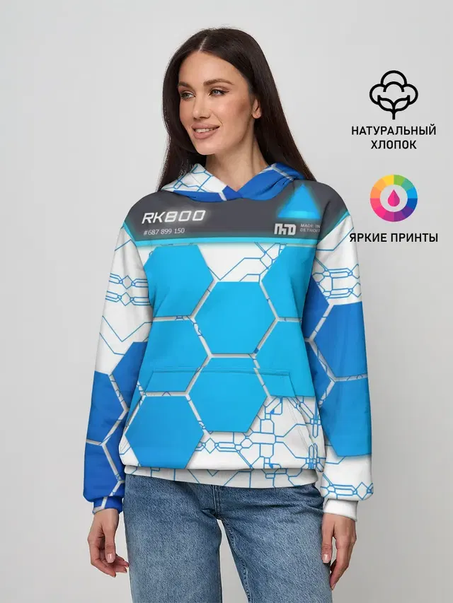 Женское худи с принтом «Detroit: become human RK800»