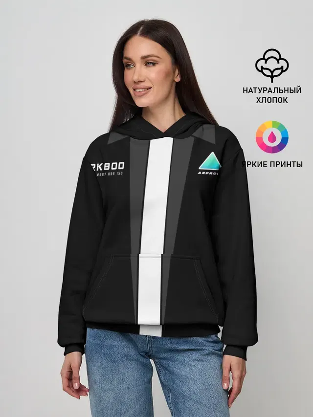 Женское худи с принтом «Suit jacket — RK800 без галстука»