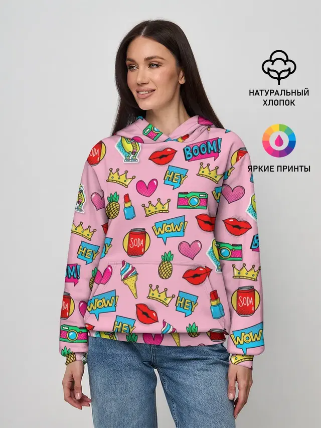 Женское худи с принтом «Pop Art»
