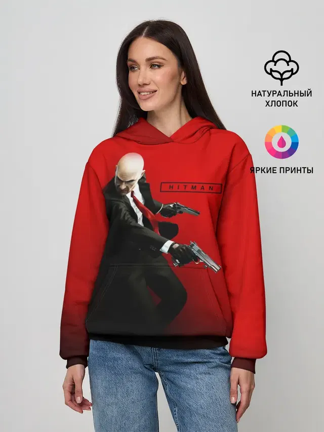 Женское худи с принтом «Hitman — Hitman_3»