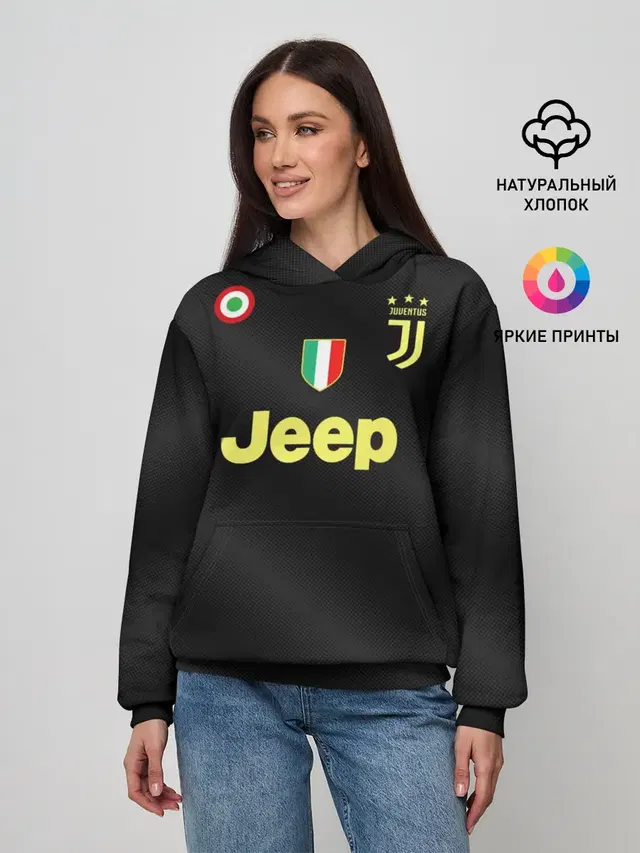 Женское худи с принтом «Ювентус — Ronaldo alternative 18-19»