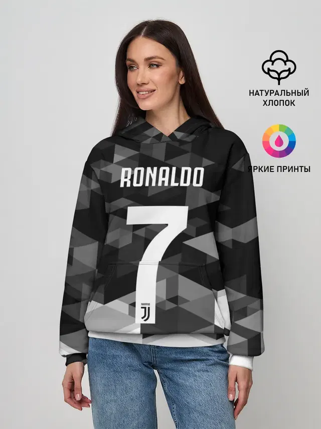 Женское худи с принтом «Ювентус — RONALDO JUVE SPORT»