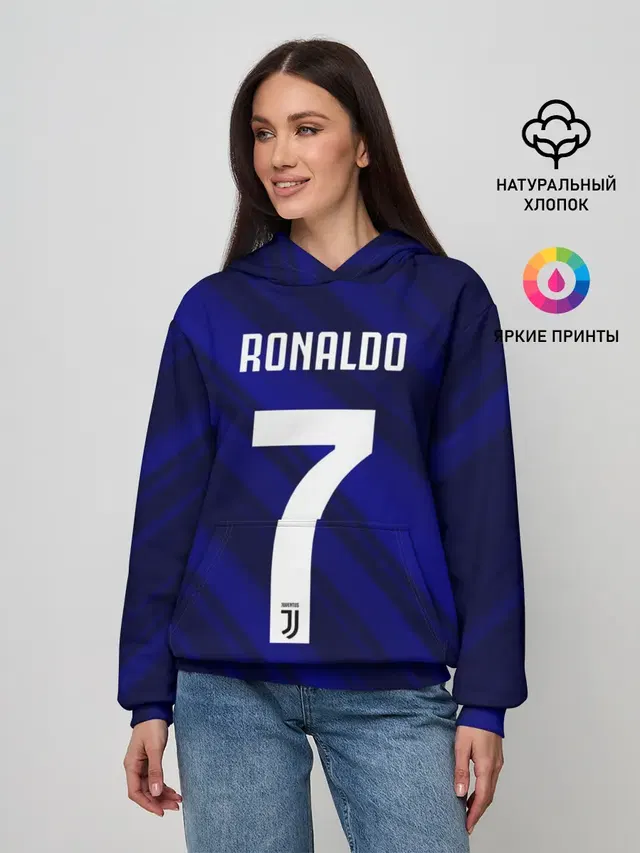 Женское худи с принтом «Ювентус — RONALDO JUVE SPORT»
