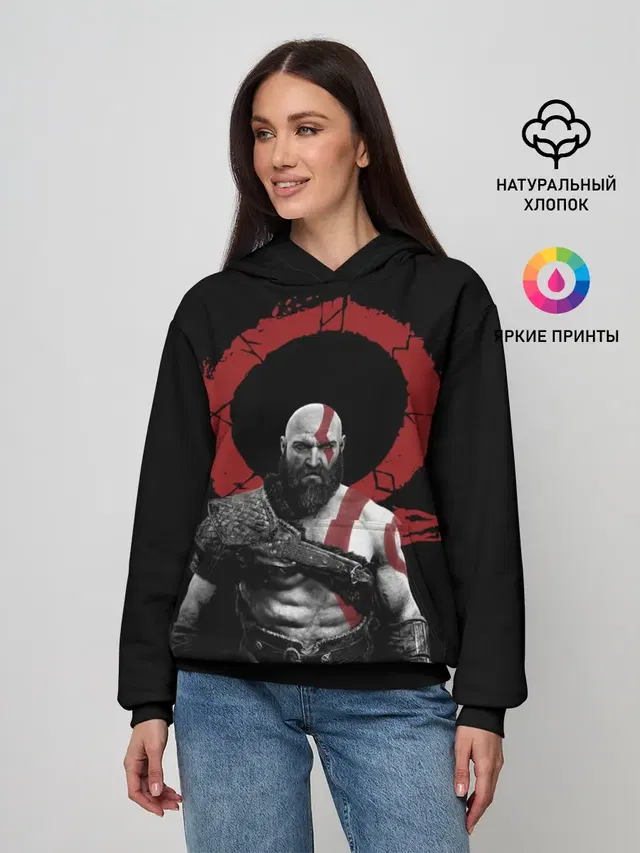 Женское худи с принтом «God of war — God of War 4»