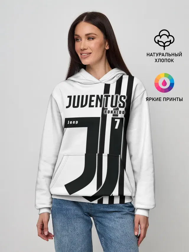 Женское худи с принтом «Ювентус — Personal form Ronaldo»