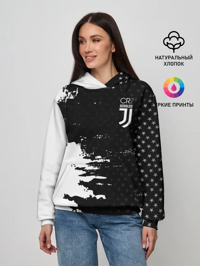 Женское худи с принтом «Ювентус — RONALDO JUVE SPORT»