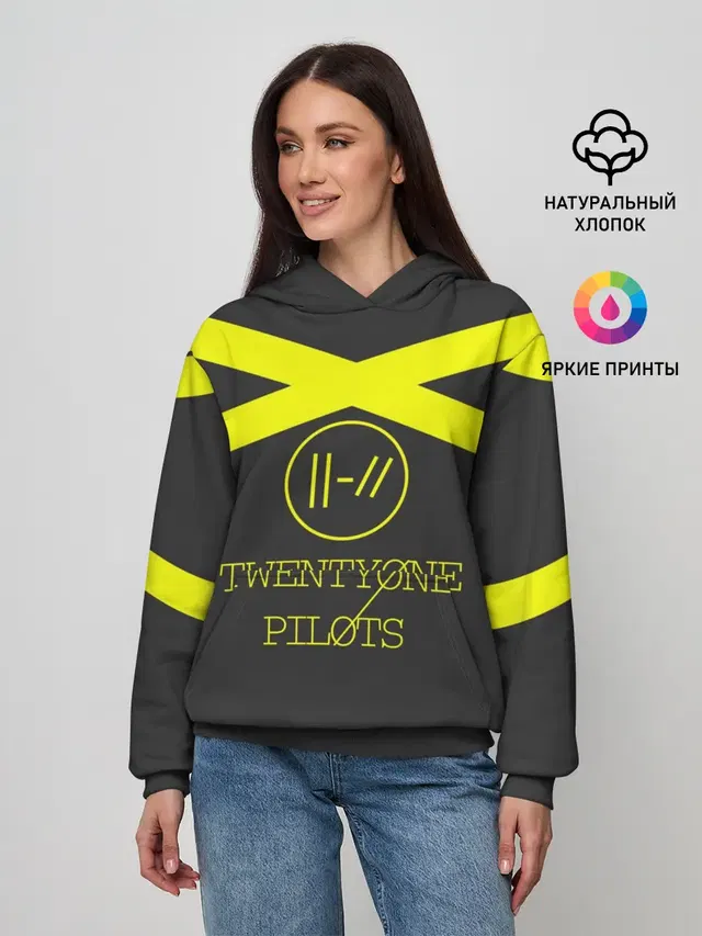 Женское худи с принтом «Twenty One Pilots logo»
