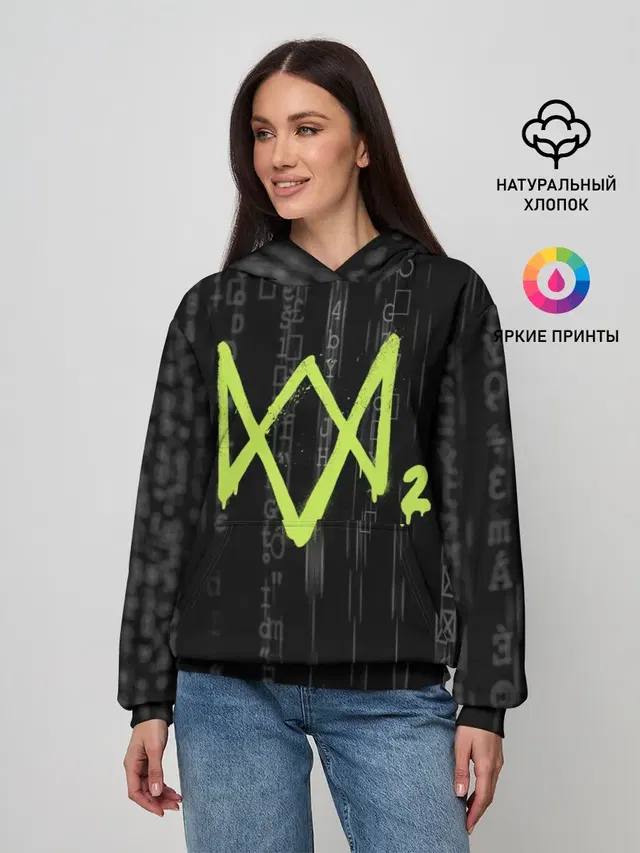 Женское худи с принтом «WD2»