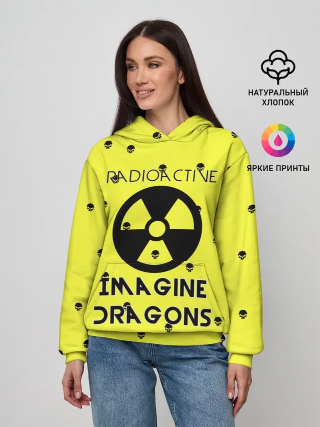 Женское худи с принтом «Imagine Dragons radioactive»