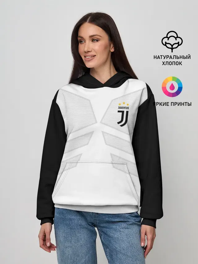 Женское худи с принтом «Ювентус — JUVENTUS SPORT»