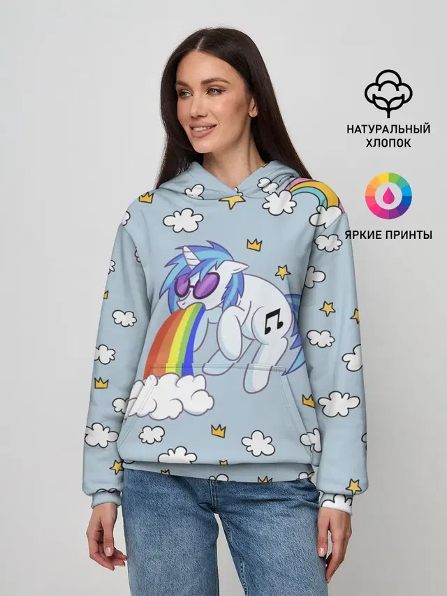 Женское худи с принтом «My Little Pony — Винил Скрэтч»
