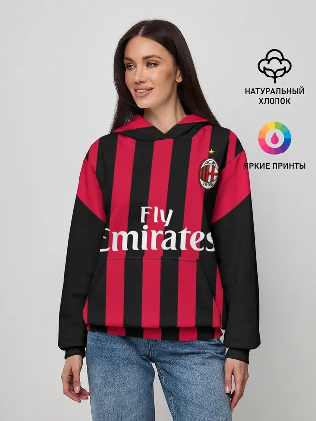 Женское худи с принтом «Милан — Milan home 18-19»