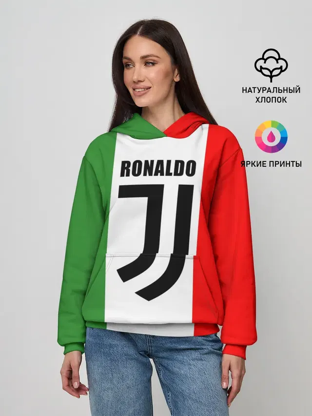 Женское худи с принтом «Ювентус — Ronaldo Juventus Italy»