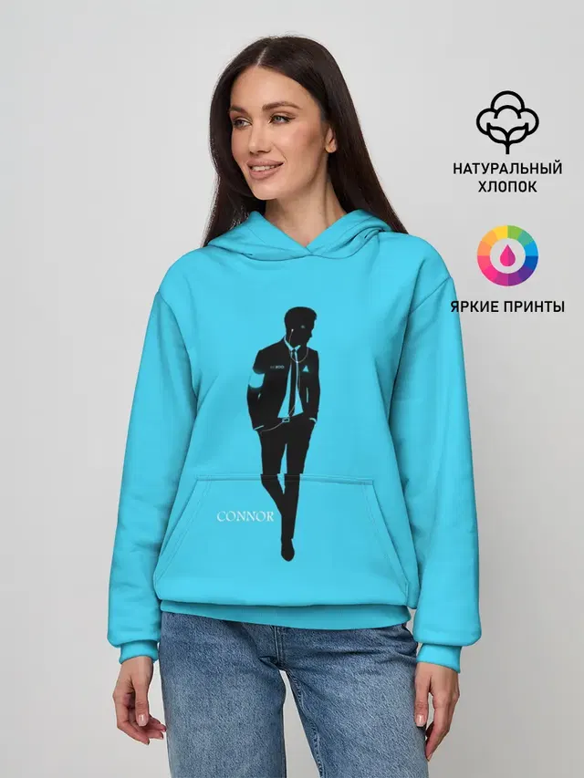 Женское худи с принтом «Silhouette — Connor. Detroit: Become Human»