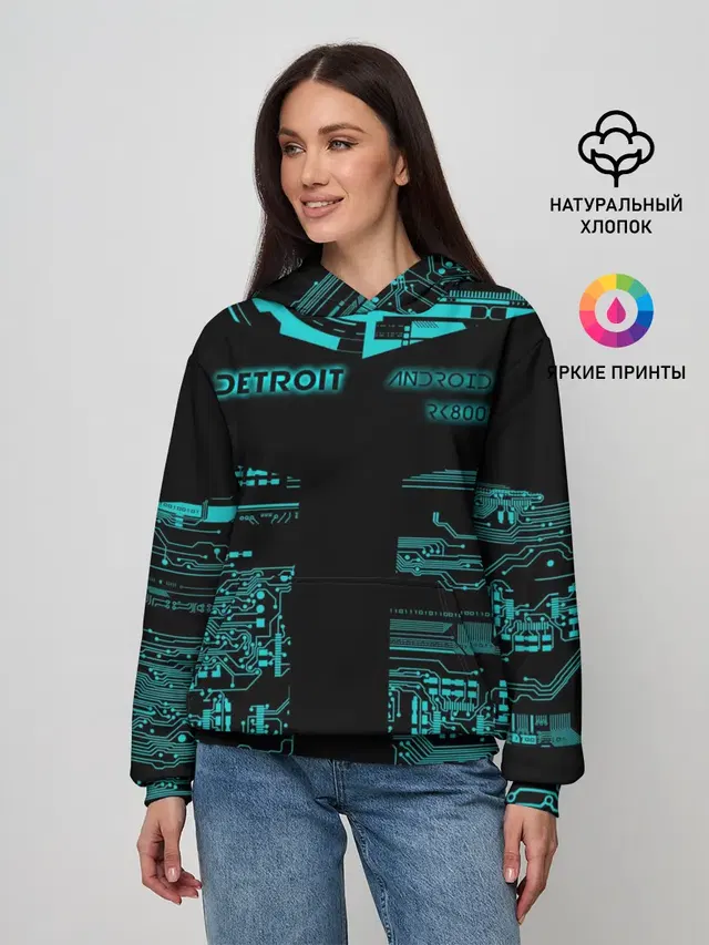Женское худи с принтом «Circuit board»