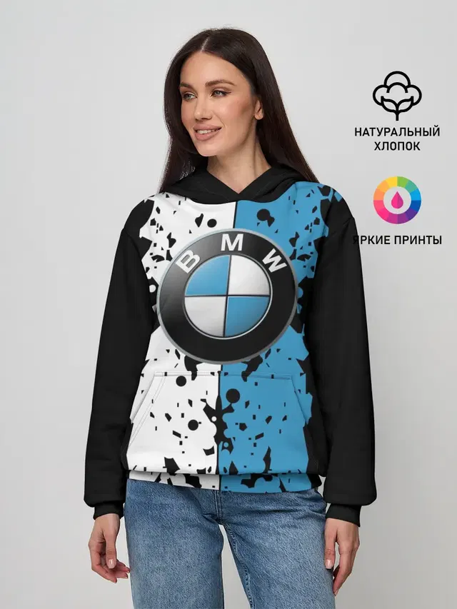 Женское худи с принтом «BMW — BMW sign»