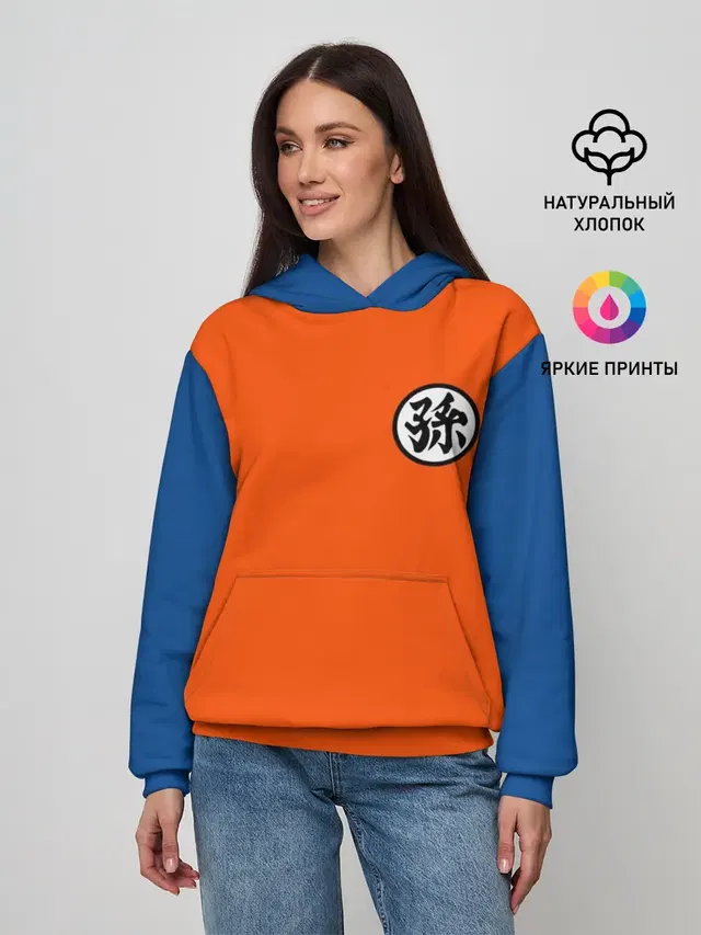 Женское худи с принтом «Dragon ball — GOKU KANJI»