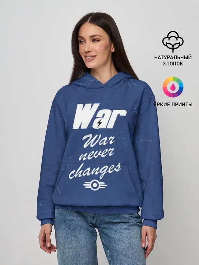 Женское худи с принтом «WAR Never Changes»