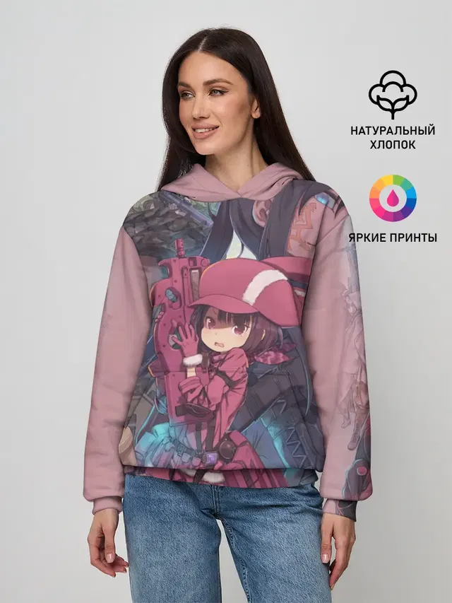 Женское худи с принтом «Sword Art Online — Призрачная пуля»
