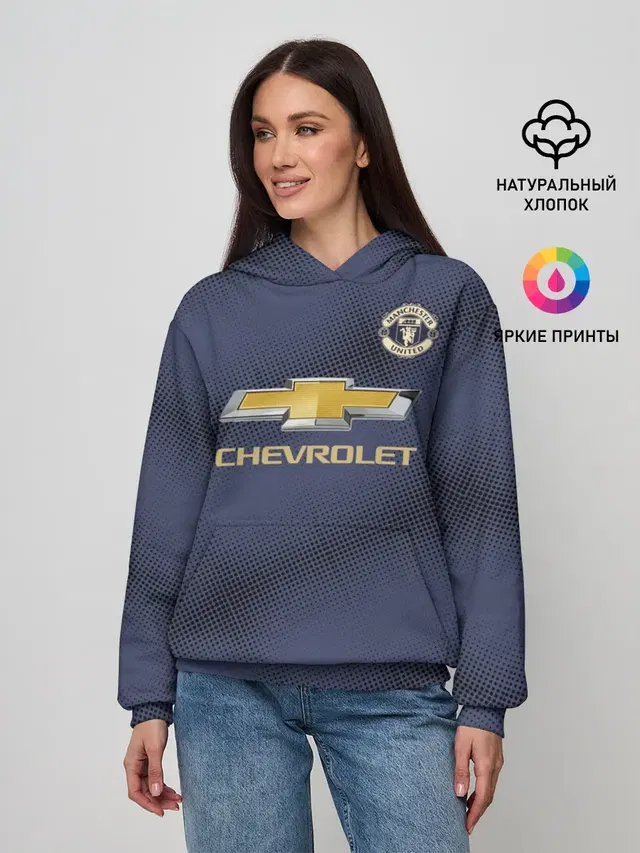 Женское худи с принтом «Манчестер Юнайтед — Manchester United away 18-19»