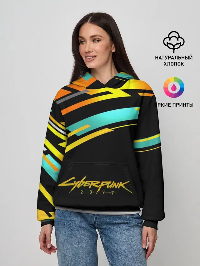 Женское худи с принтом «Cyberpunk 2077»