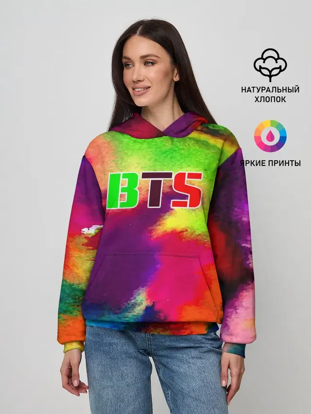 Женское худи с принтом «BTS»