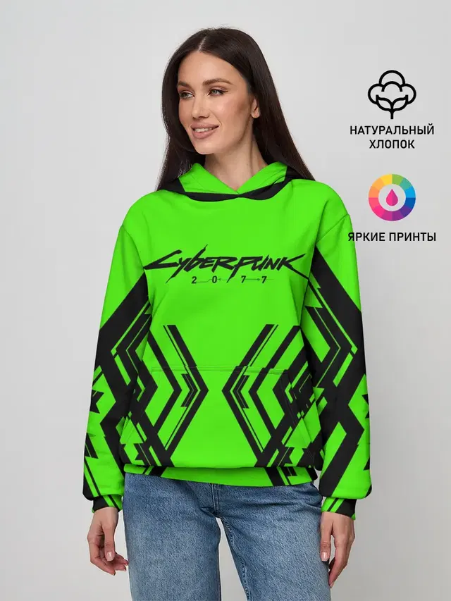 Женское худи с принтом «Cyberpunk 2077»