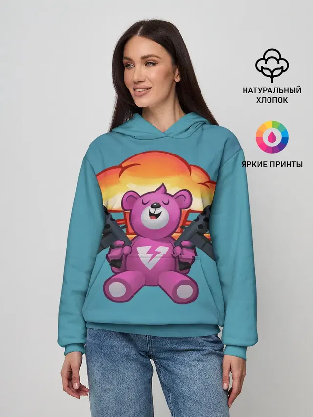Женское худи с принтом «Фортнайт — Fortnite Bear»