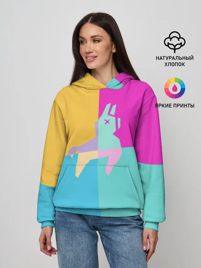 Женское худи с принтом «Фортнайт — FORNITE LLAMA»