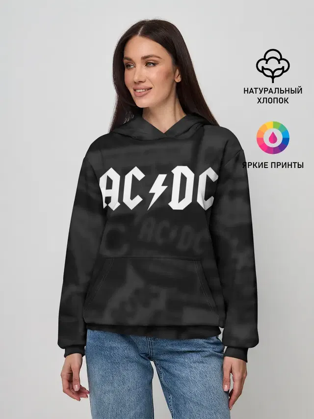 Женское худи с принтом «AC/DC»