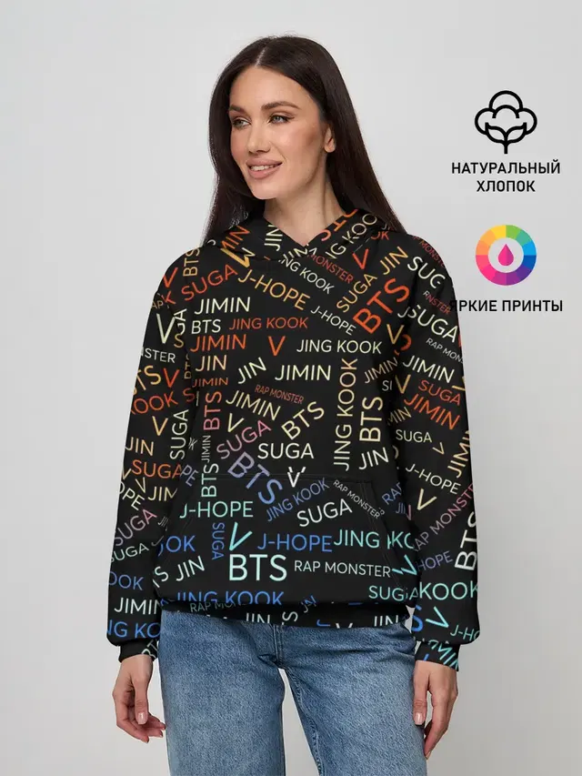 Женское худи с принтом «BTS»