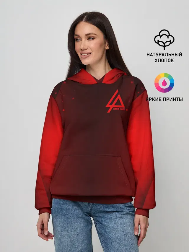 Женское худи с принтом «Abstract red background»