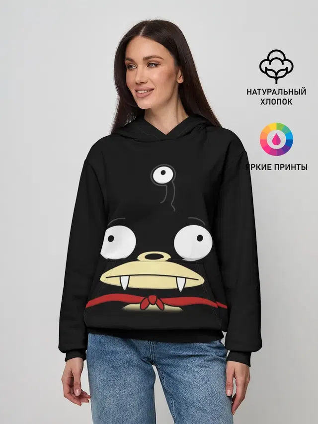 Женское худи с принтом «Futurama — Футурама - зверек»
