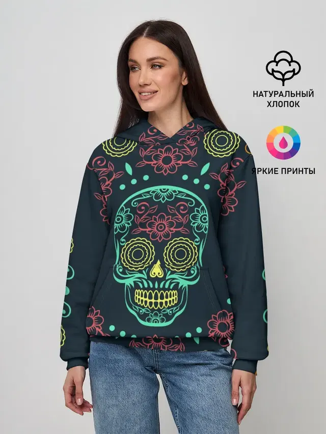Женское худи с принтом «Ornamental death»