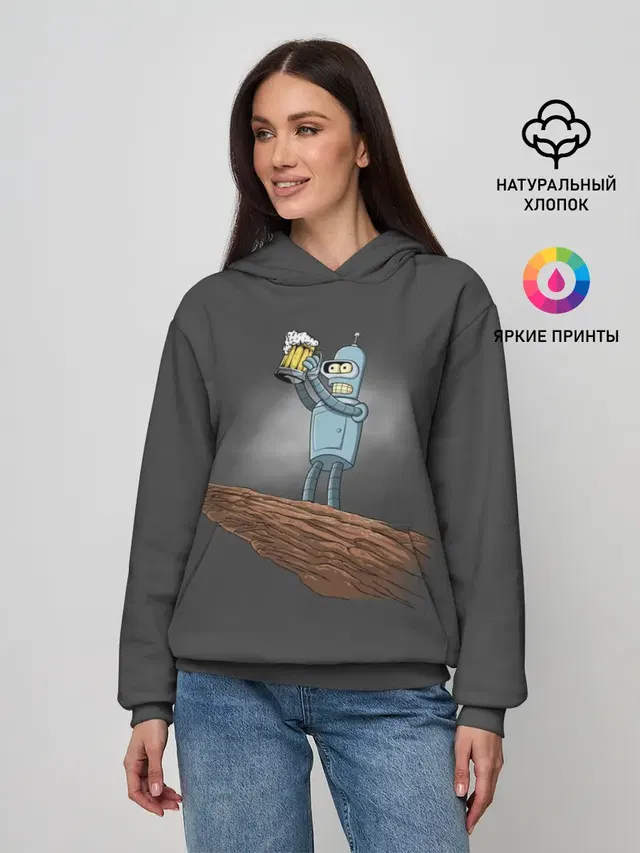 Женское худи с принтом «Futurama — Бендер»