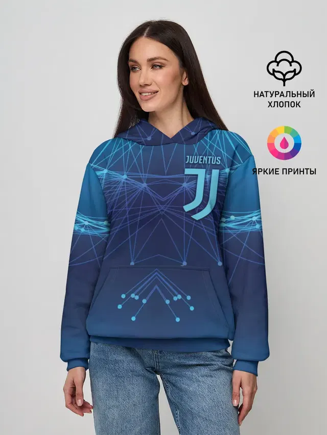Женское худи с принтом «Ювентус — Juventus Lifestyle»