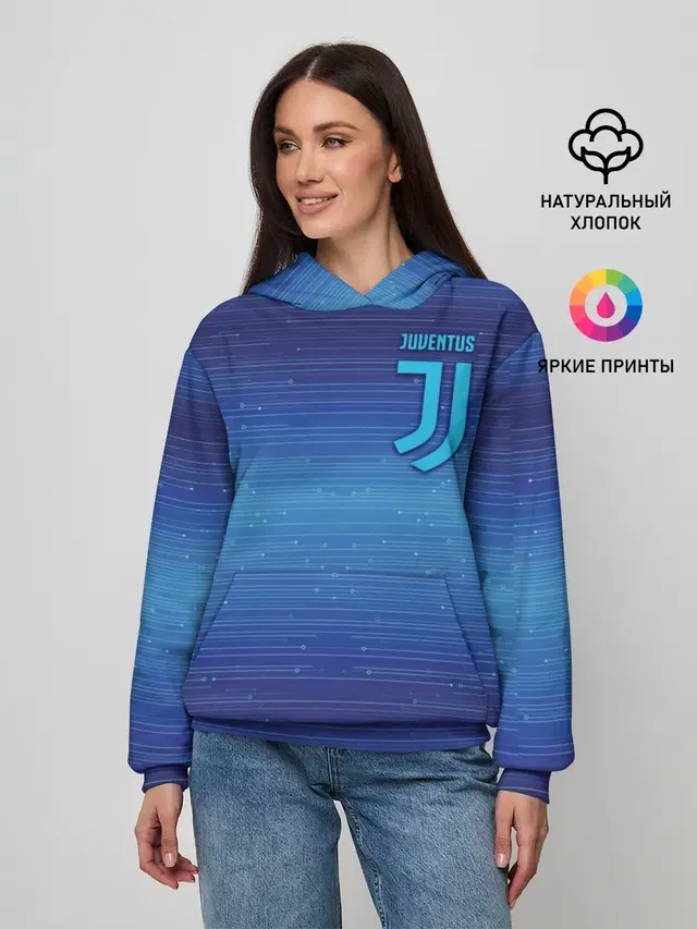 Женское худи с принтом «Ювентус — Juventus new uniform»