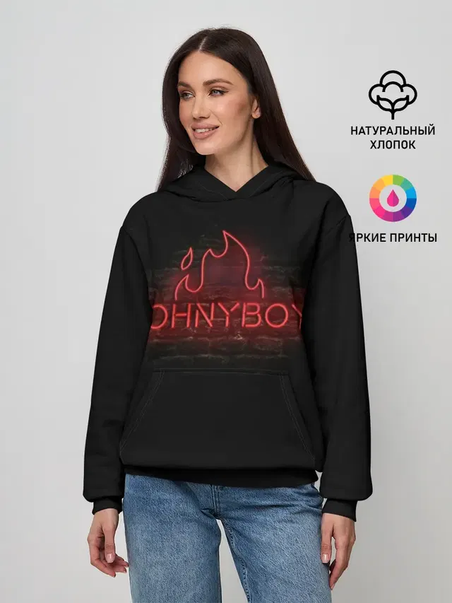Женское худи с принтом «Johnyboy»